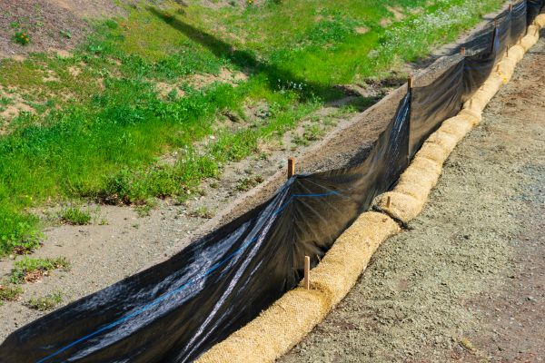 Straw Wattle Installation in Yorba Linda